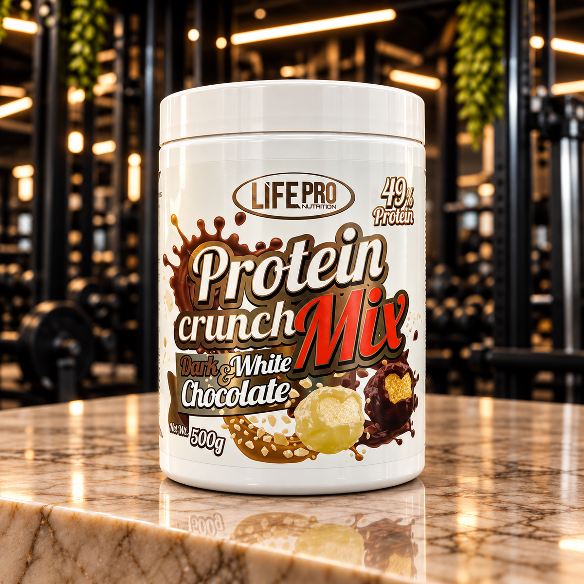 Life Pro Protein Crunch 500 g – Dark & White Chocolate Mix