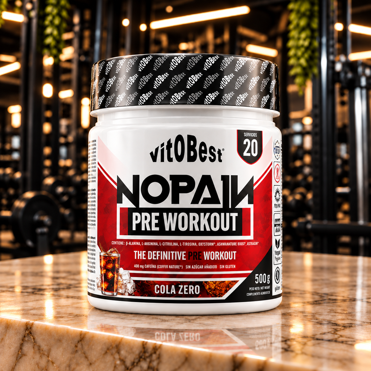 Vitobest NoPain Pre Workout 500 g – Cola Zero