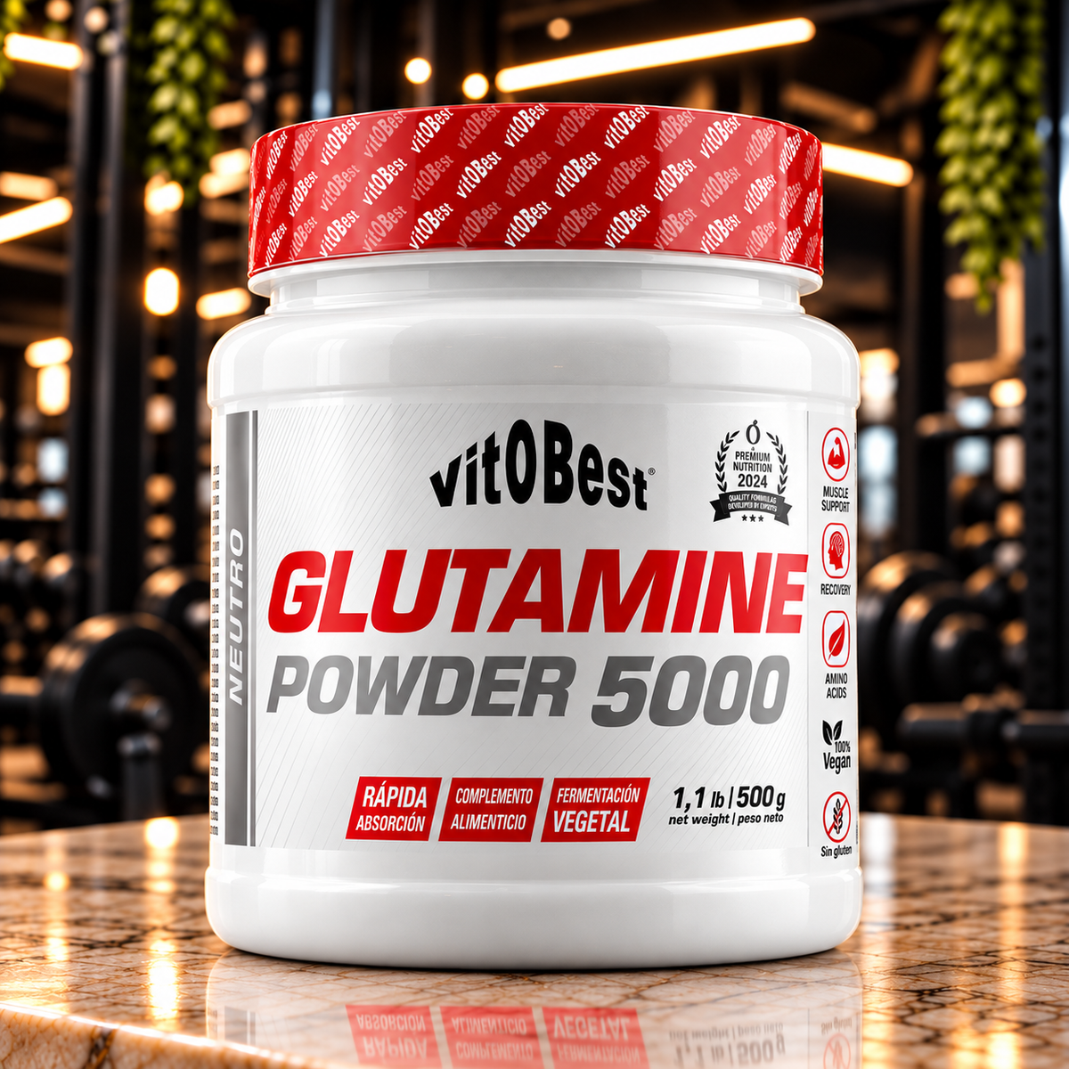 Vitobest Glutamine Powder 5000 500 g – Neutro