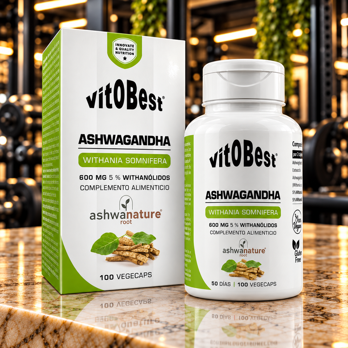 Vitobest Ashwagandha AshwaNature Root® – 100 VegeCaps