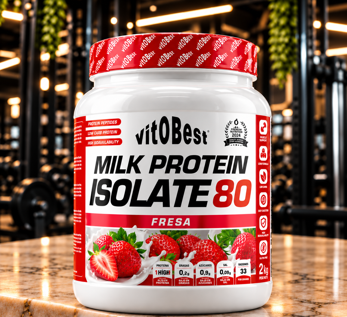 Vitobest Milk Protein Isolate 80 2 kg – Fresa